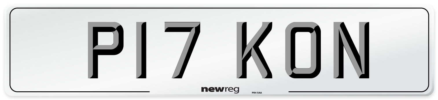 P17 KON Number Plate from New Reg